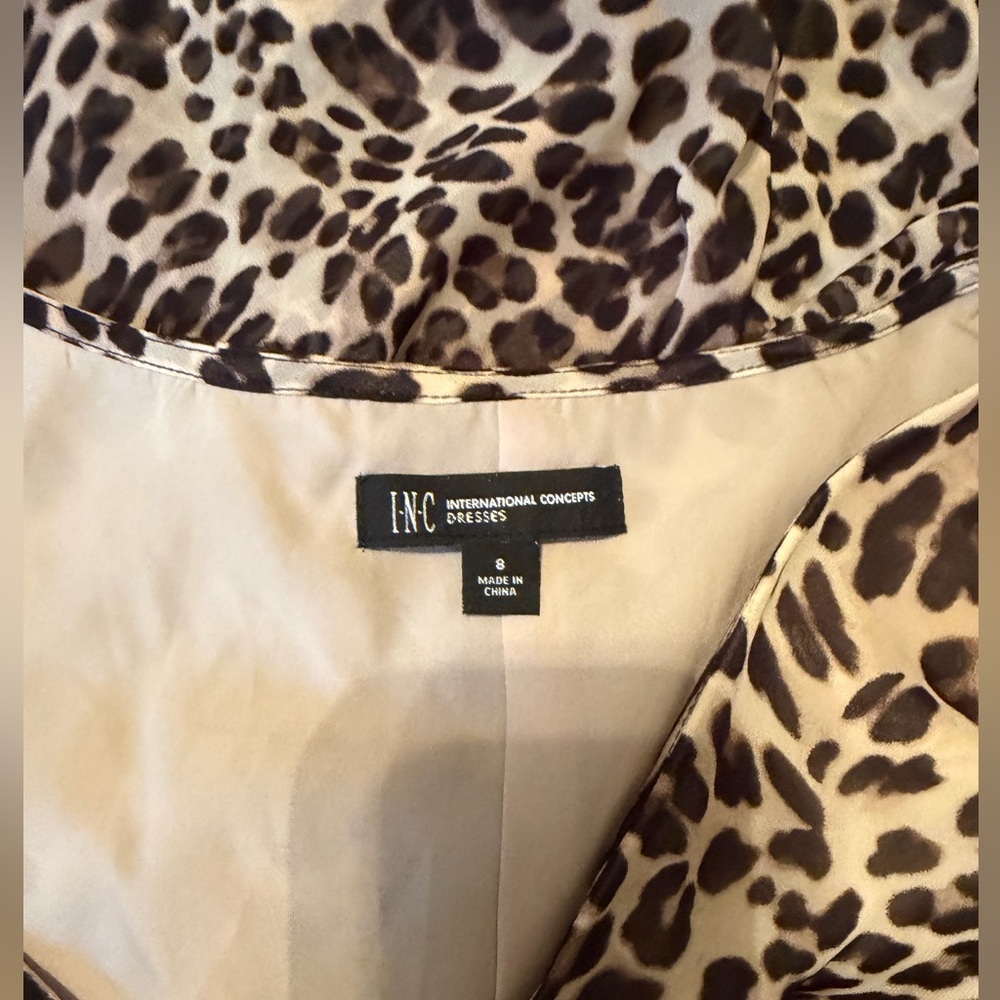 INC Leopard Print Long Sleeve Wrap Maxi Dress - Picture 6 of 6